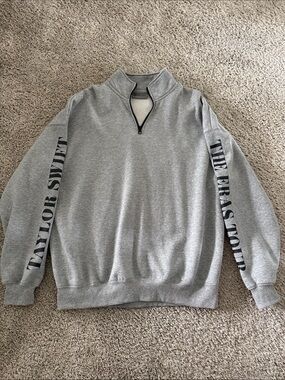 Authentic Taylor Swift Grey Quarter Zip Medium (purchased at concert)